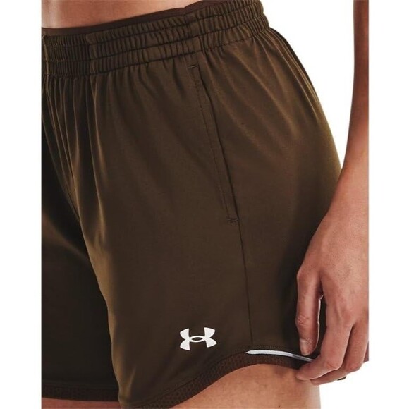 Under Armour Women's Knit Training Shorts Mid Length Size M Brown - Picture 3 of 10